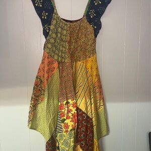 Multicolor Patchwork Sleeveless Dress